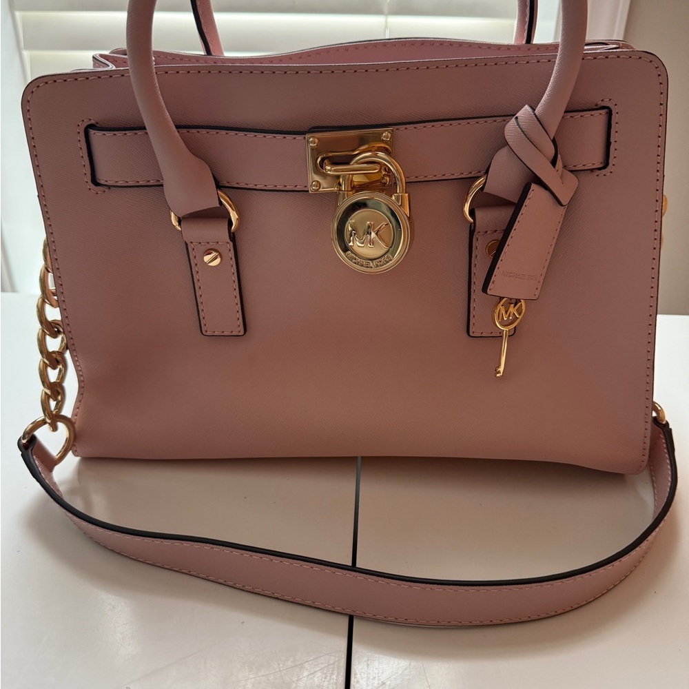 Michael Kors Blush Satchel with Gold Accents